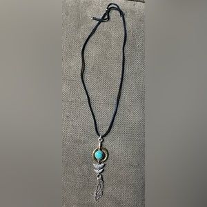 Lucky Brand, necklace / accessory, hangs mid chest, turquoise colored stone